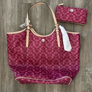 NWT Coach Magenta Tote and Wallet